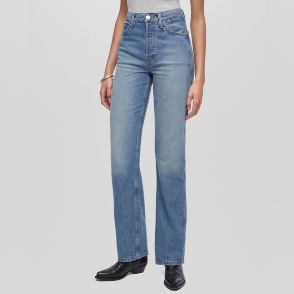 Re/Done Blue 90's High Rise Loose Straight Leg Jeans Size 25 - Picture 3 of 10